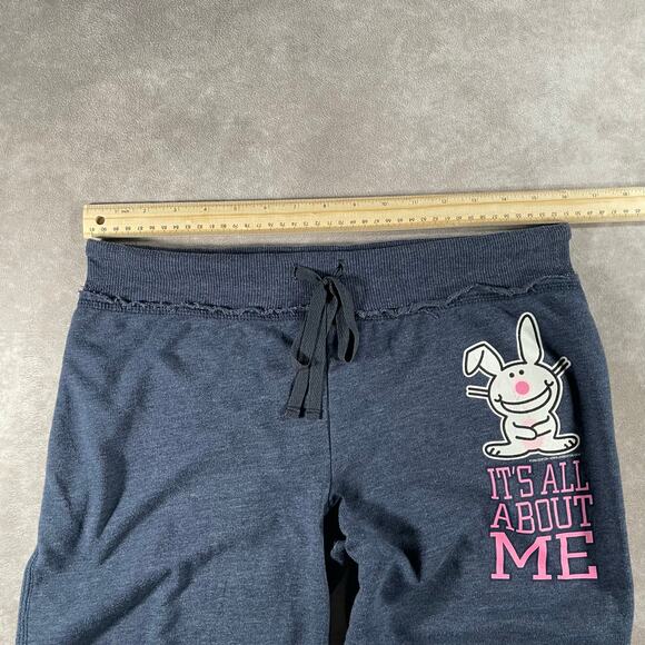 Vintage Y2k It’s Happy Bunny It’s All About Me Capris Light Chic Pants - Picture 7 of 8